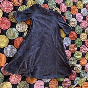 Adrienne Vittandini Charcoal gray swing dress with pockets.